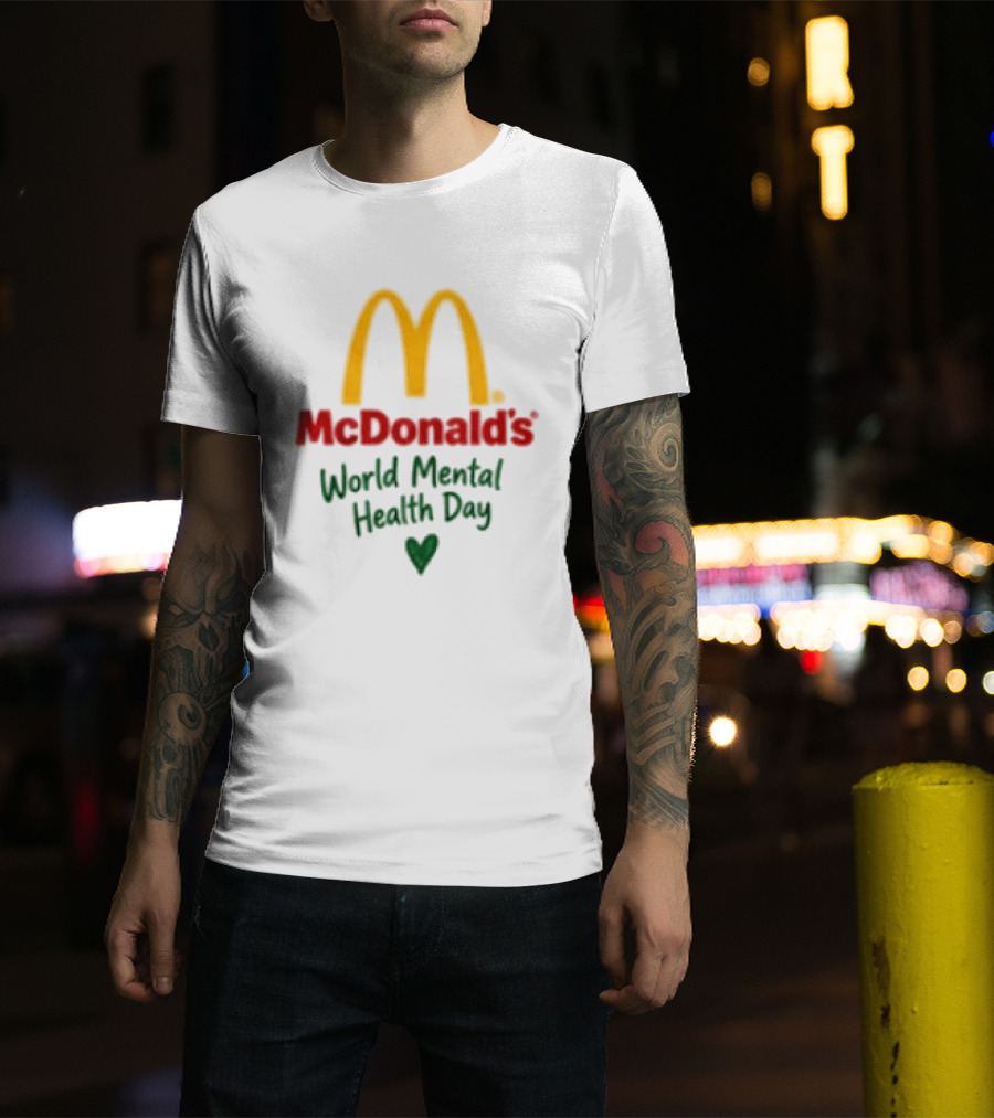 McDonald's World Mental Health Day Green Ribbon Awareness T-Shirt