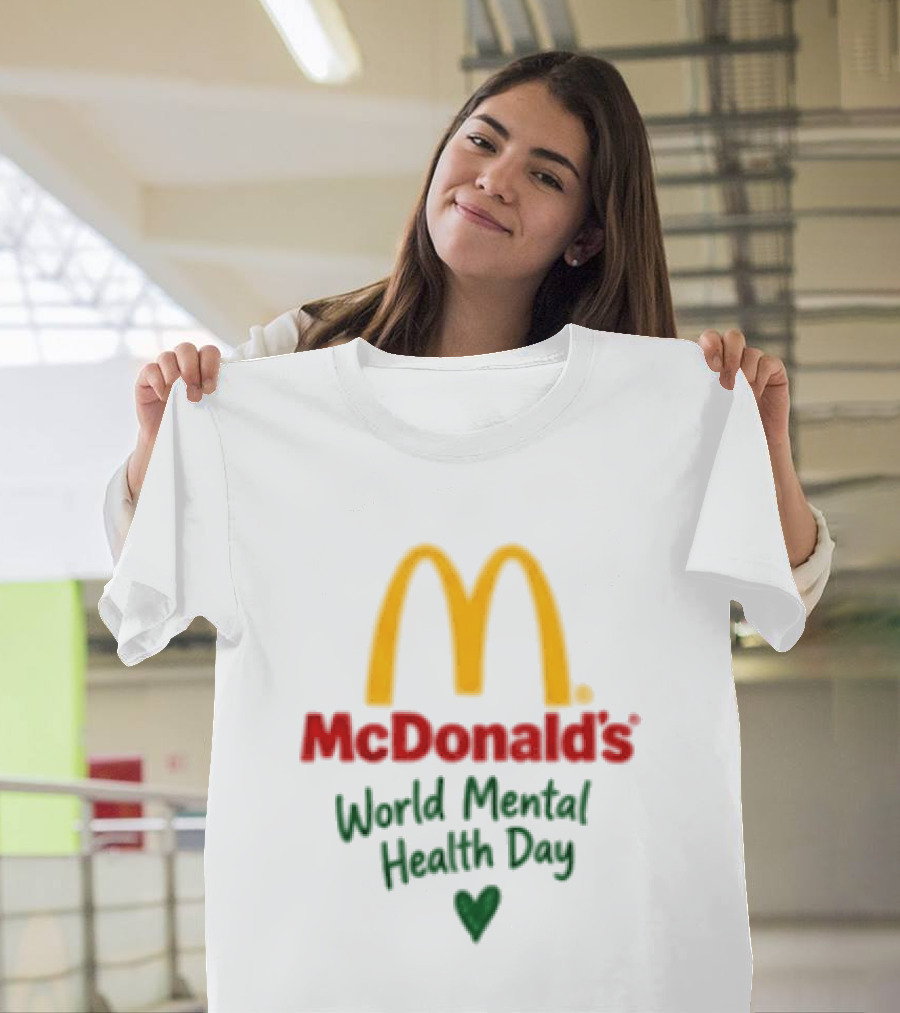 McDonald's World Mental Health Day Green Ribbon Awareness T-Shirt