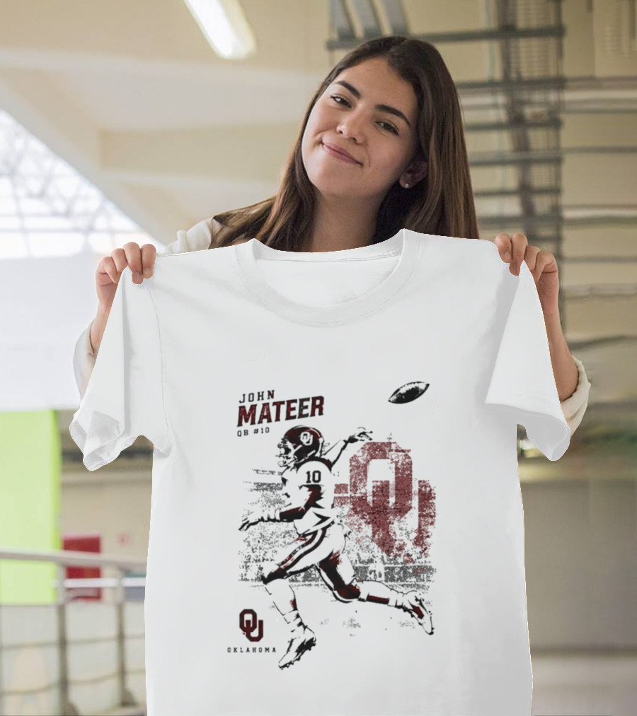 Oklahoma Sooners Football John Mateer QB 10 NCAA 2026 T-Shirt