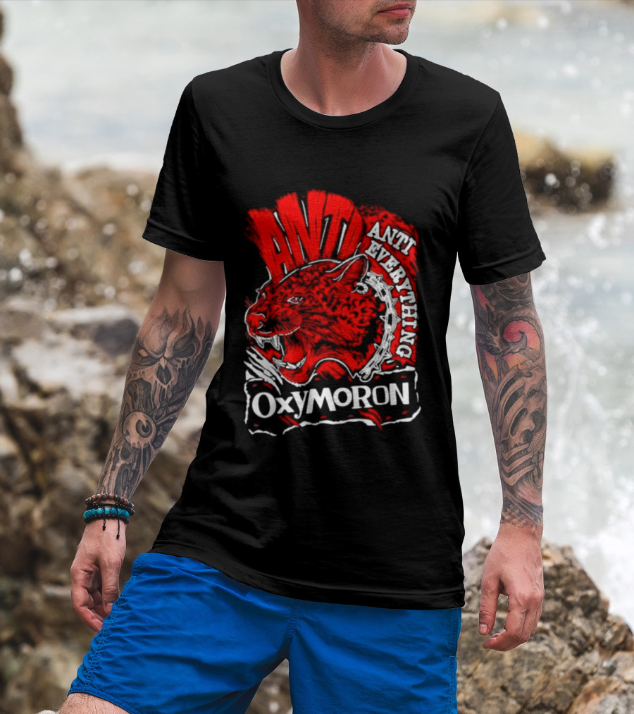 Anti Everything Oxymoron Panther Punk Rock T-Shirt