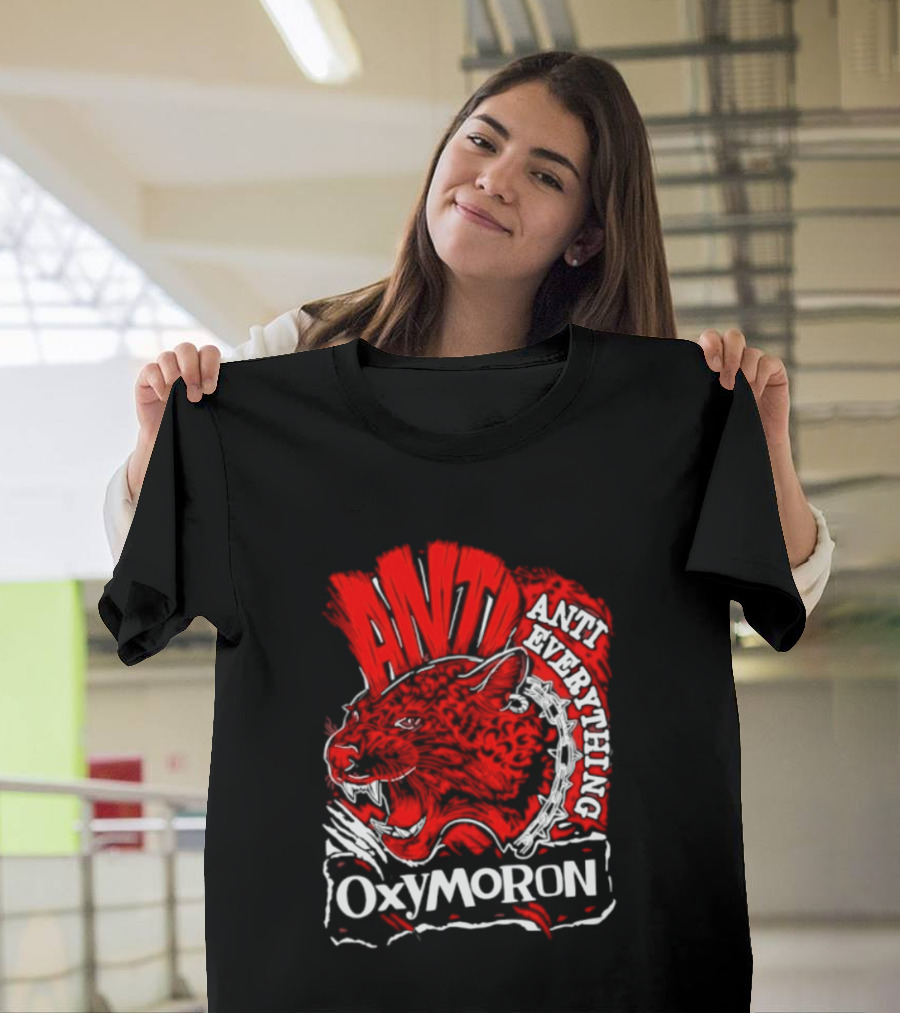 Anti Everything Oxymoron Panther Punk Rock T-Shirt