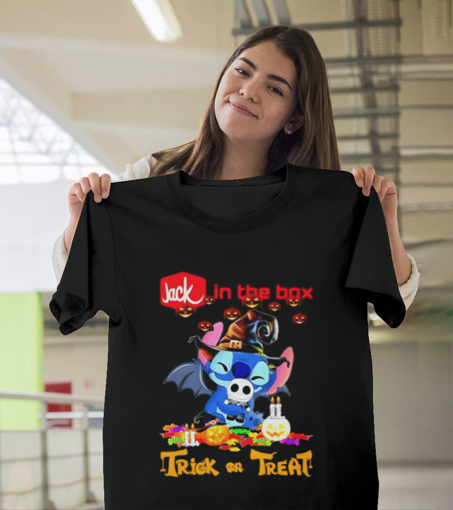 Jack In The Box Stitch Halloween Trick Or Treat 2026 T-Shirt