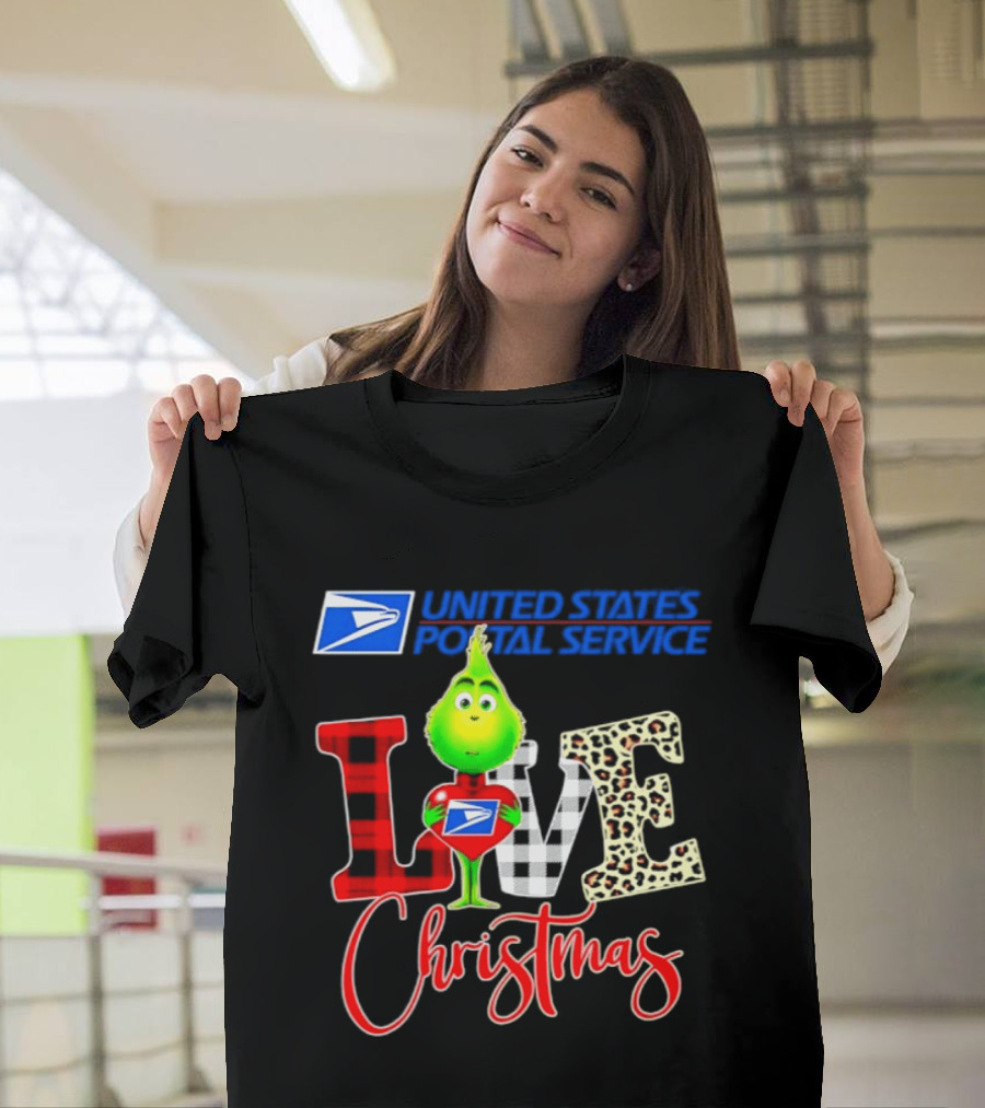 United States Postal Service Grinch Love Christmas T-Shirt