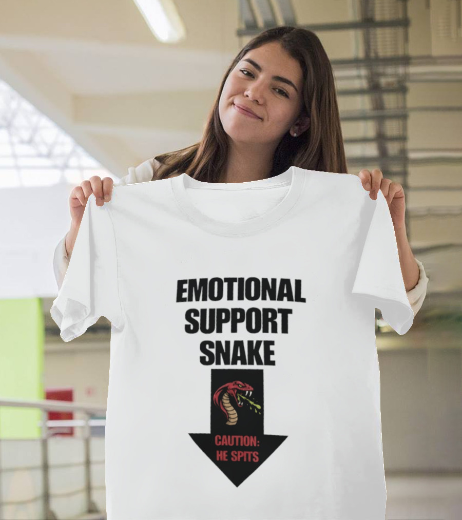 Emotional Support Snake Caution He Spits Arrow T-Shirt