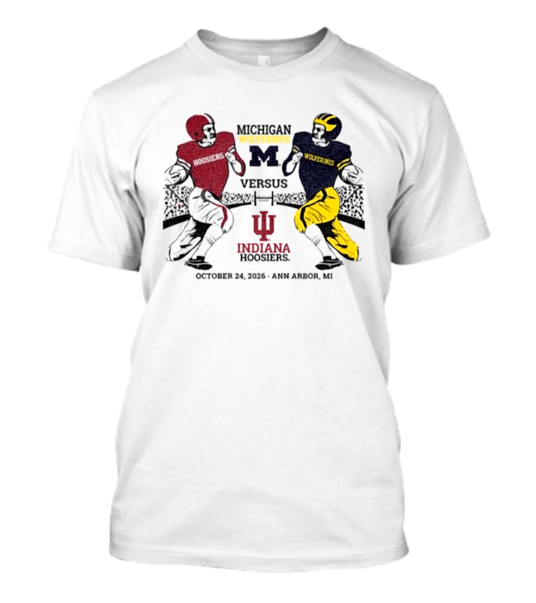 Michigan Wolverines Versus Indiana Hoosiers October 24 2026 Ann Arbor MI T-Shirt