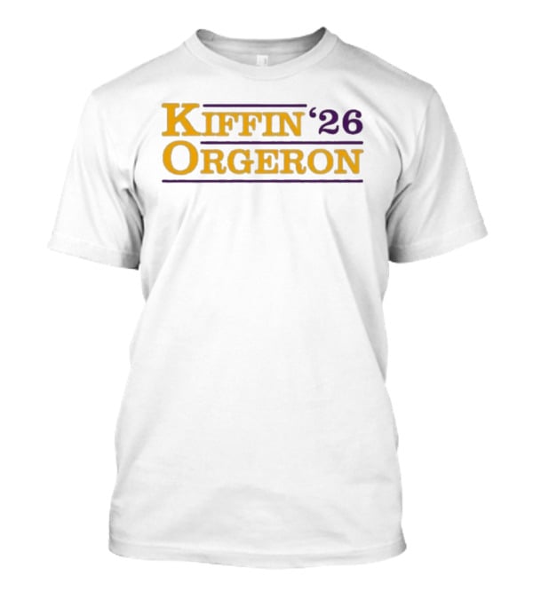 Kiffin Orgeron 26 Yellow And Purple T-Shirt