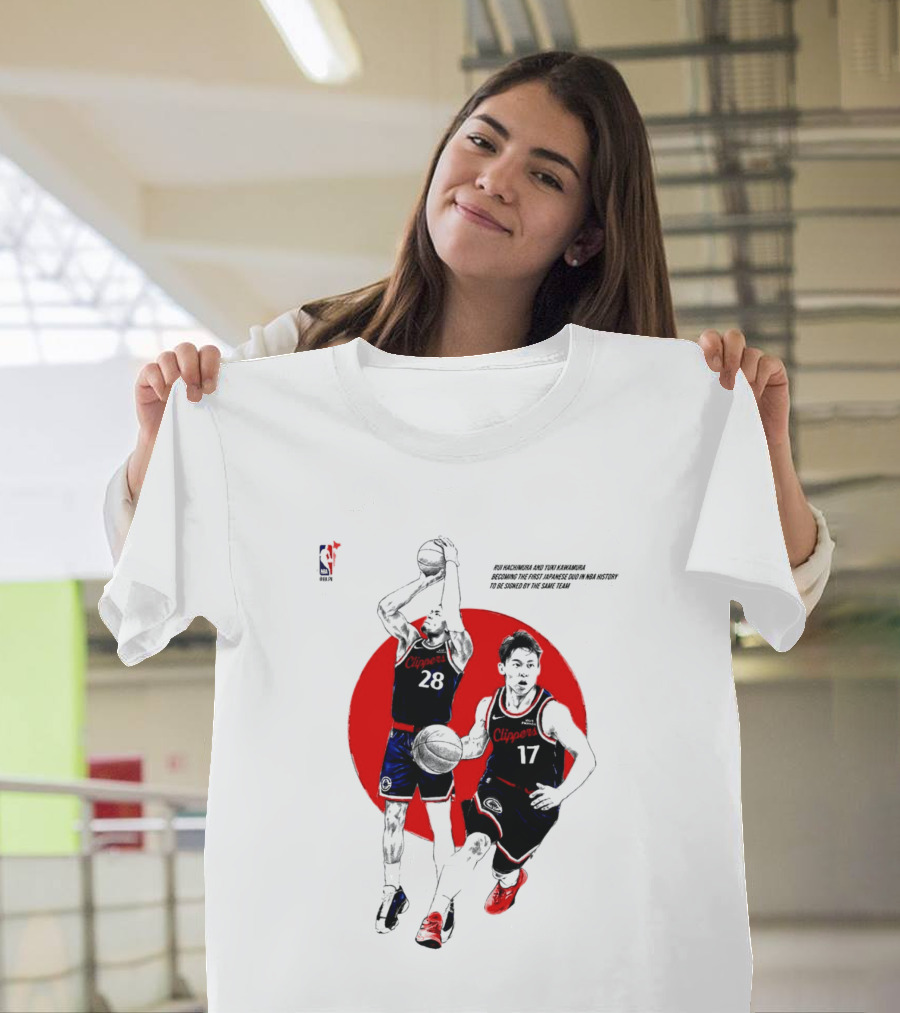 Rui Hachimura Yuki Kawamura Japanese Duo Clippers NBA Basketball 28 17 T-Shirt