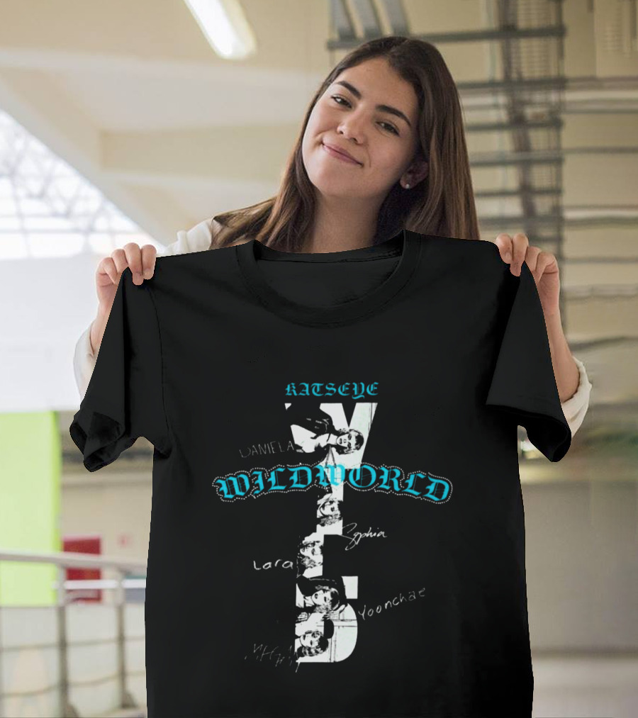 Katseye Wildworld Tour 2026 Black Routing Daniela Yoonchae Lara Sophia T-Shirt