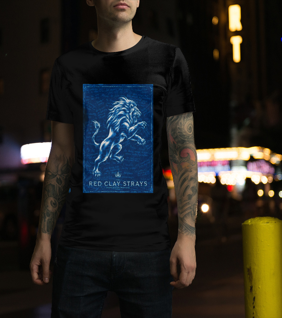 The Red Clay Strays Lion Art Grand Rapids Michigan Concert T-Shirt