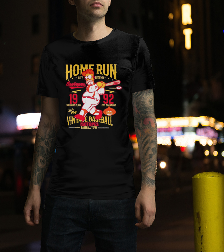 Home Run City Legend Springfield USA 1992 Let's Play Vintage Baseball Team T-Shirt