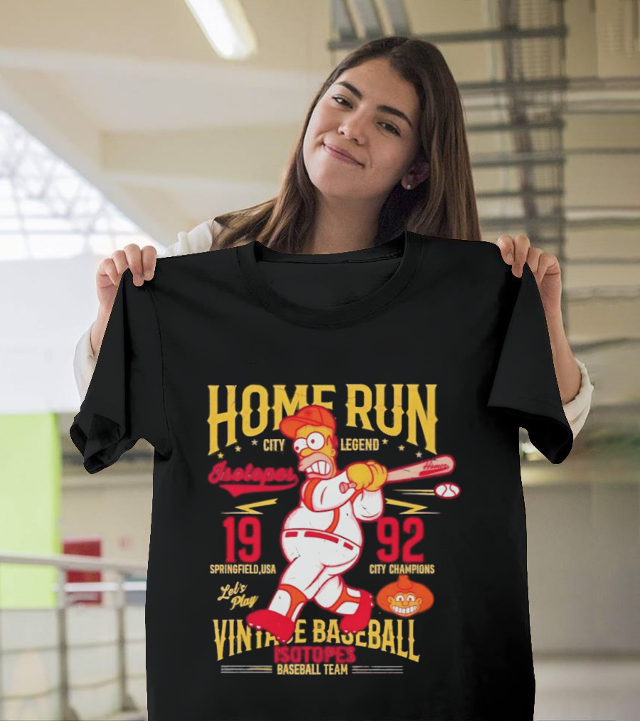 Home Run City Legend Springfield USA 1992 Let's Play Vintage Baseball Team T-Shirt