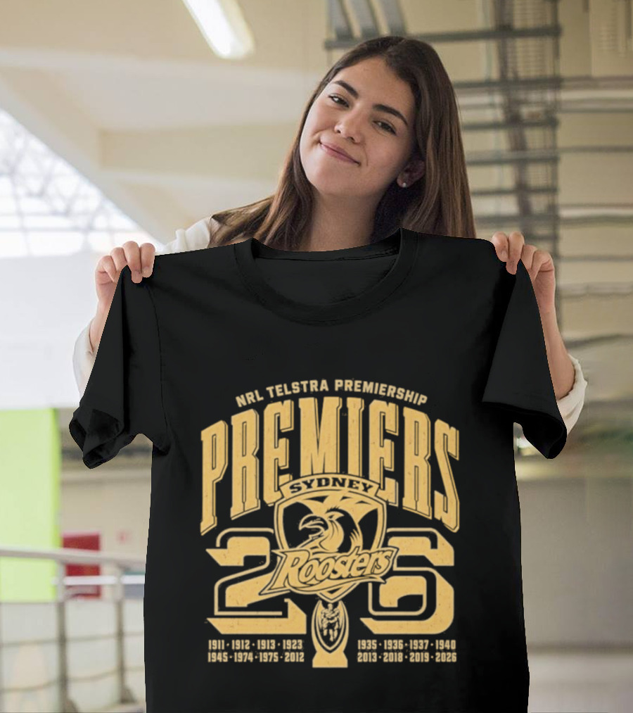 NRL Telstra Premiership Sydney Roosters Premiers 2026 T-Shirt
