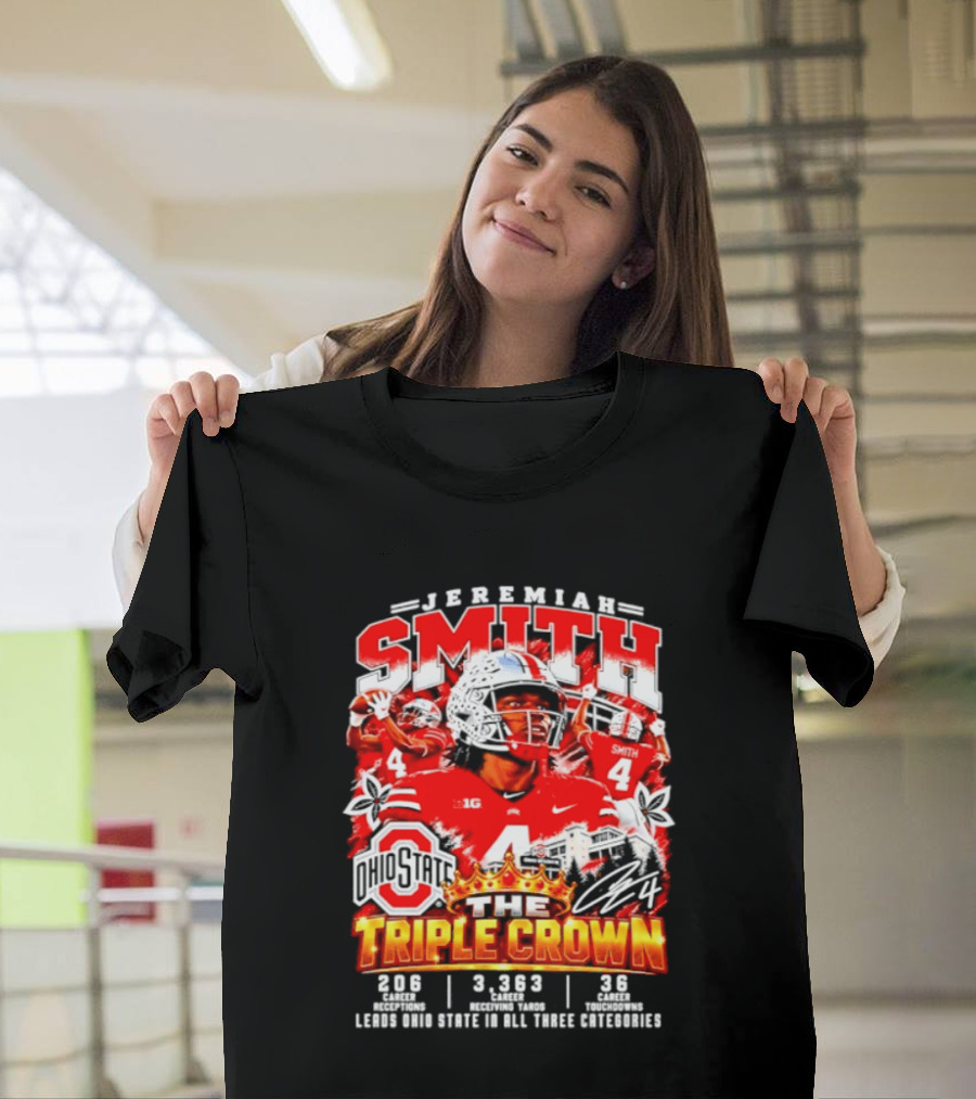 Jeremiah Smith Ohio State The Triple Crown 3.1.3 3.2.3 3.8.2 Football Player T-Shirt