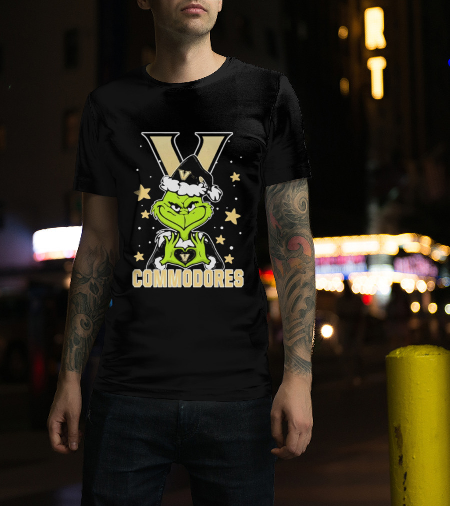 Vanderbilt Commodores Grinch Christmas Love Hands 2026 Football T-Shirt
