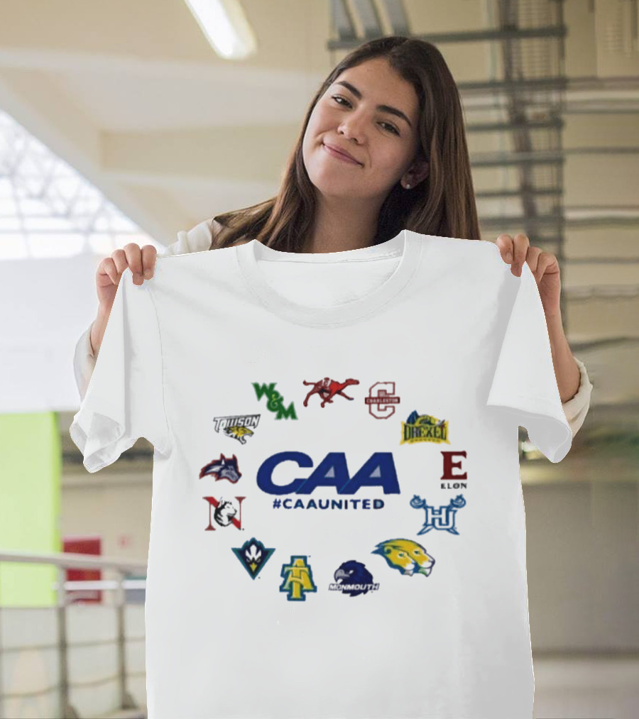 CAA United All Team Logos William & Mary Towson Drexel Elon T-Shirt