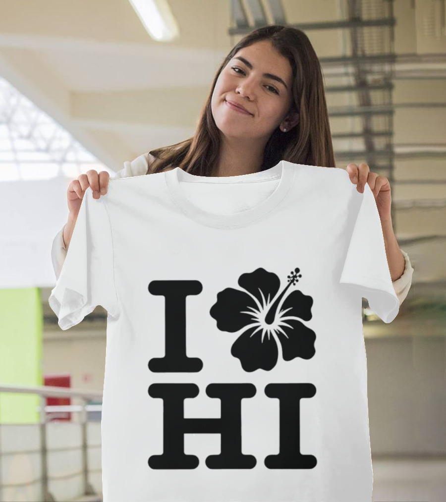 Dokki Wears I Love Hibiscus HI T-Shirt