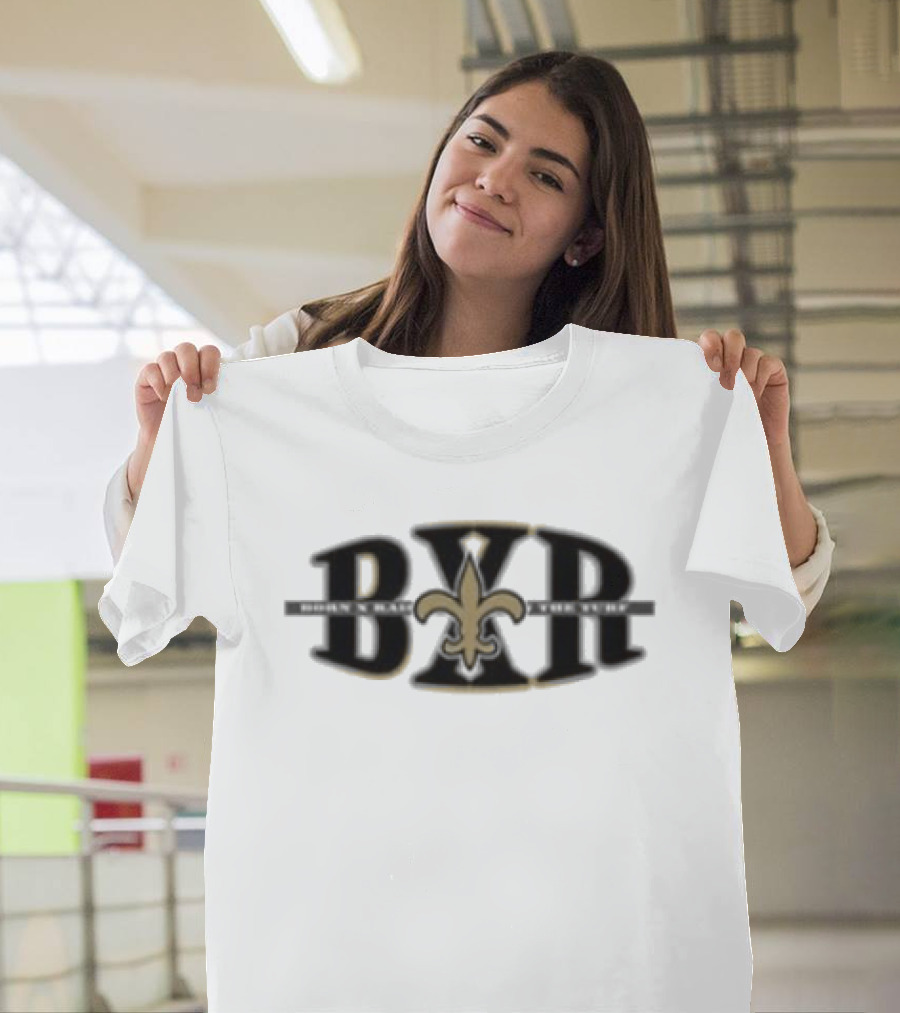 New Orleans Saints BXR Born X Raised Fleur De Lis Block Letter T-Shirt