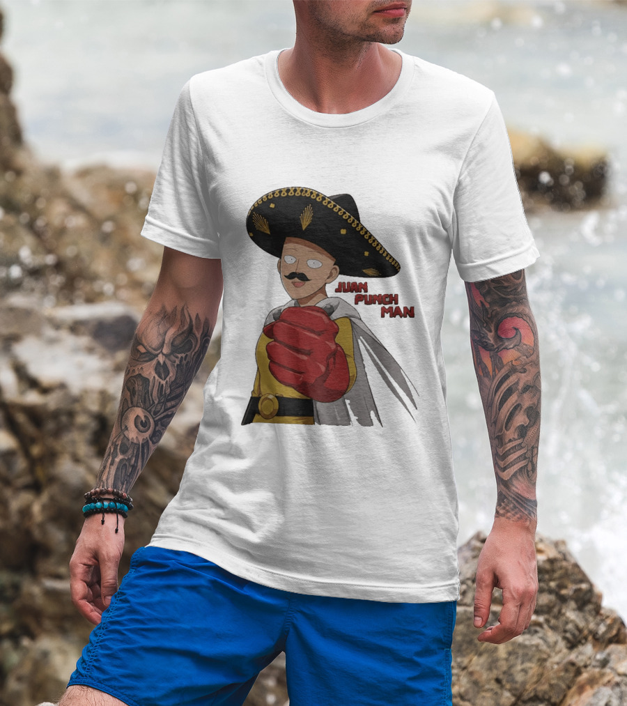 Juan Punch Man Mexican Sombrero Moustache T-Shirt
