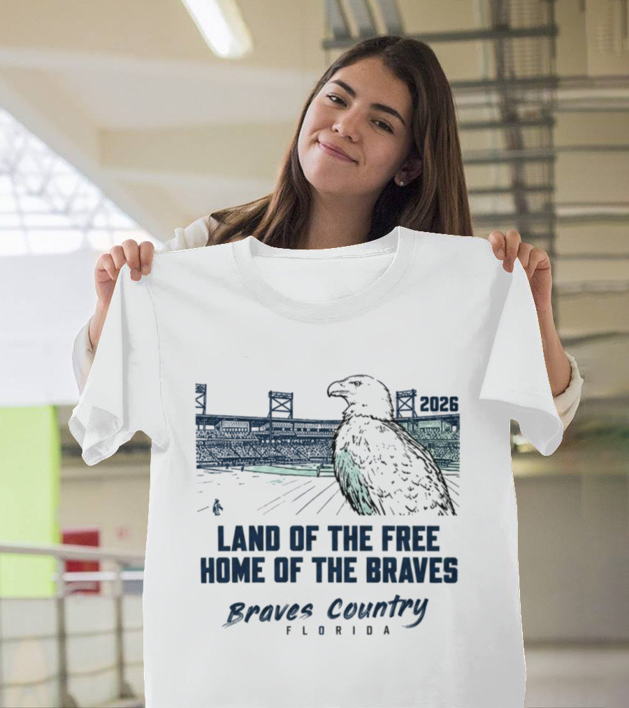 Land Of The Free Home Of The Braves Country Florida Eagle 2023 T-Shirt
