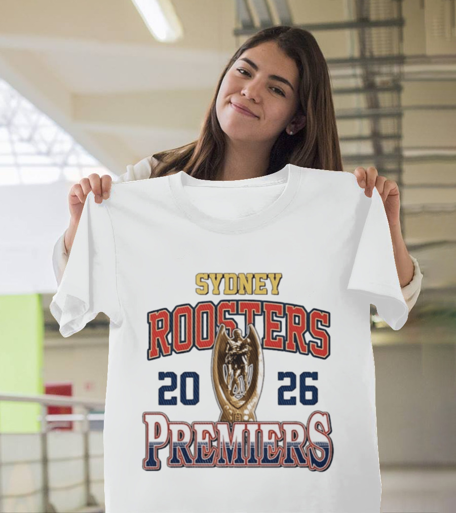 Sydney Roosters 2026 Premiers Trophy Celebrating NRL Victory T-Shirt
