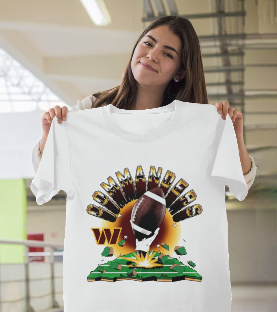 Washington Commanders 2026 Explode Clubhouse Commanders Football Burst T-Shirt