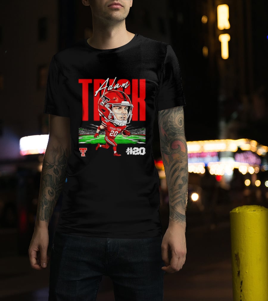 Adam Trick Texas Tech Red Raiders Football Caricature Stadium #20 T-Shirt