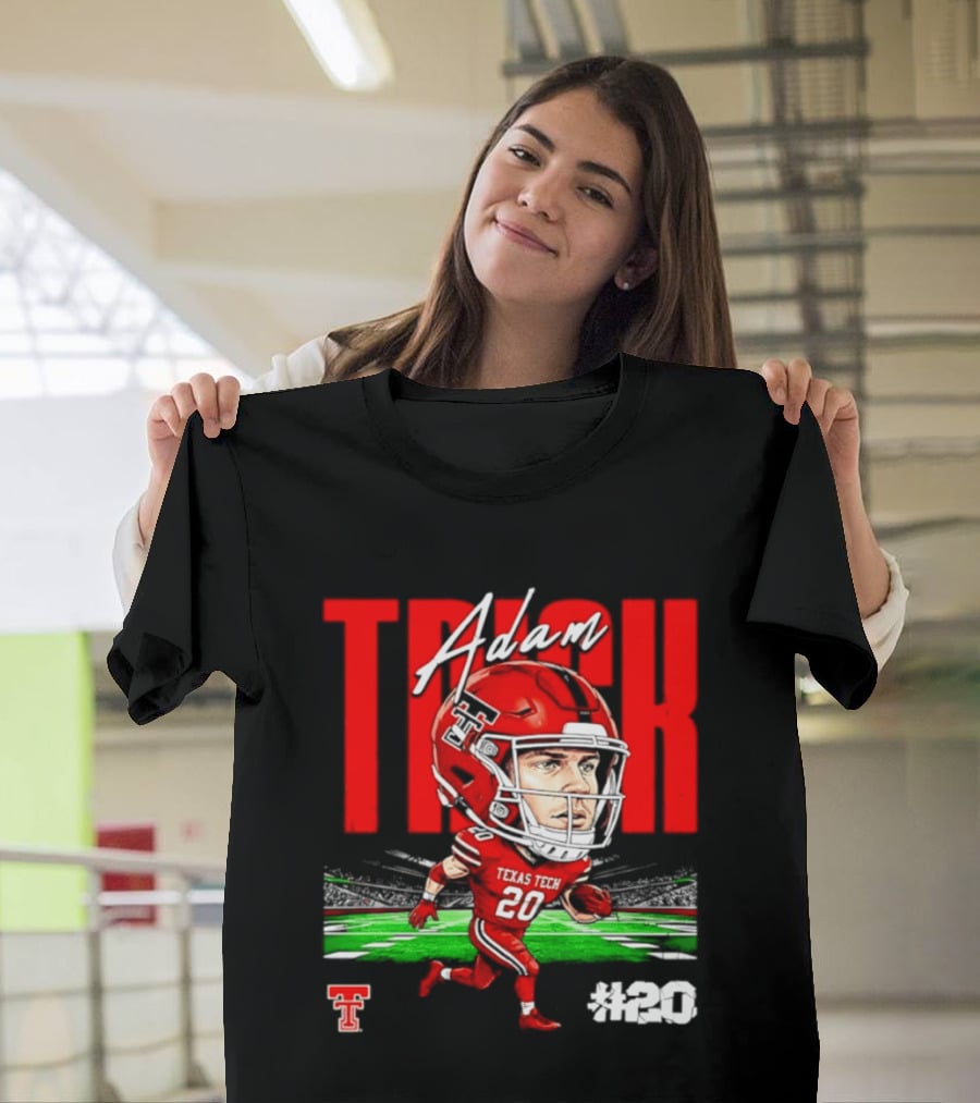 Adam Trick Texas Tech Red Raiders Football Caricature Stadium #20 T-Shirt