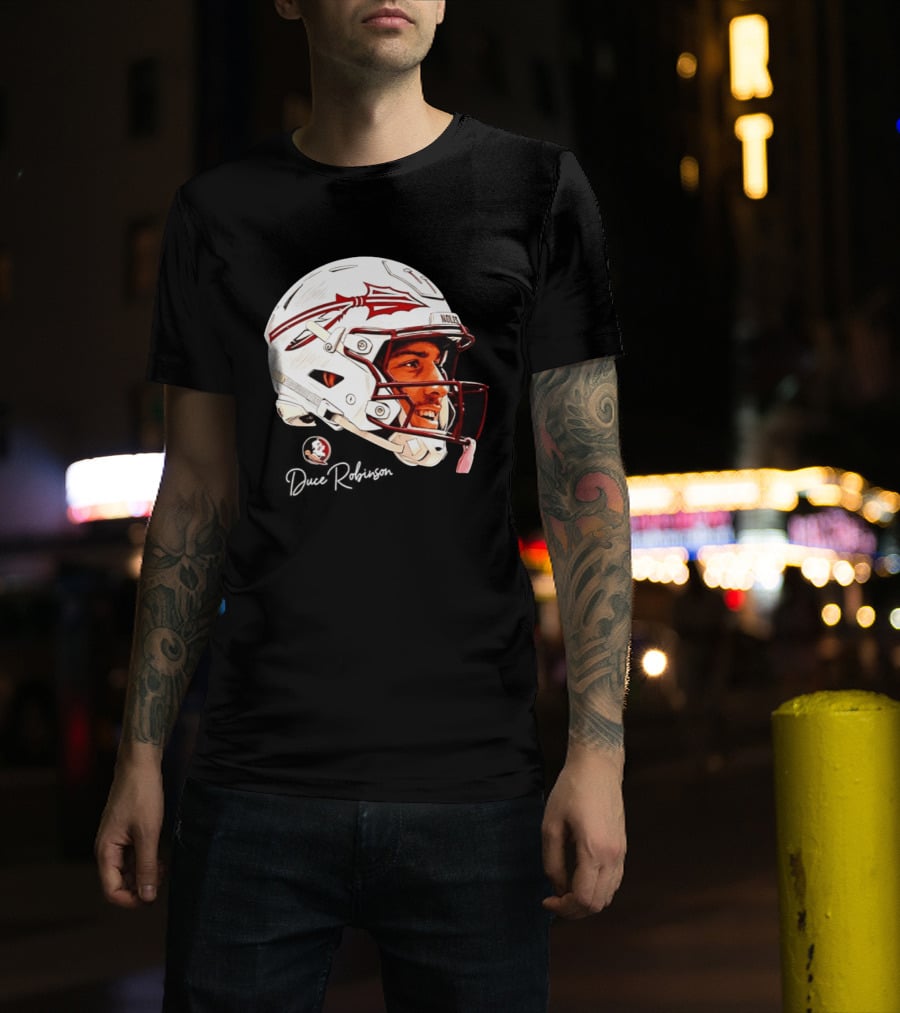 Duce Robinson Florida State Seminoles Football NCAA Game Face Helmet T-Shirt