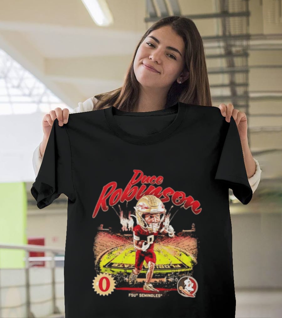 Duce Robinson Florida State Seminoles Football NCAA Stadium Caricature Number 0 T-Shirt