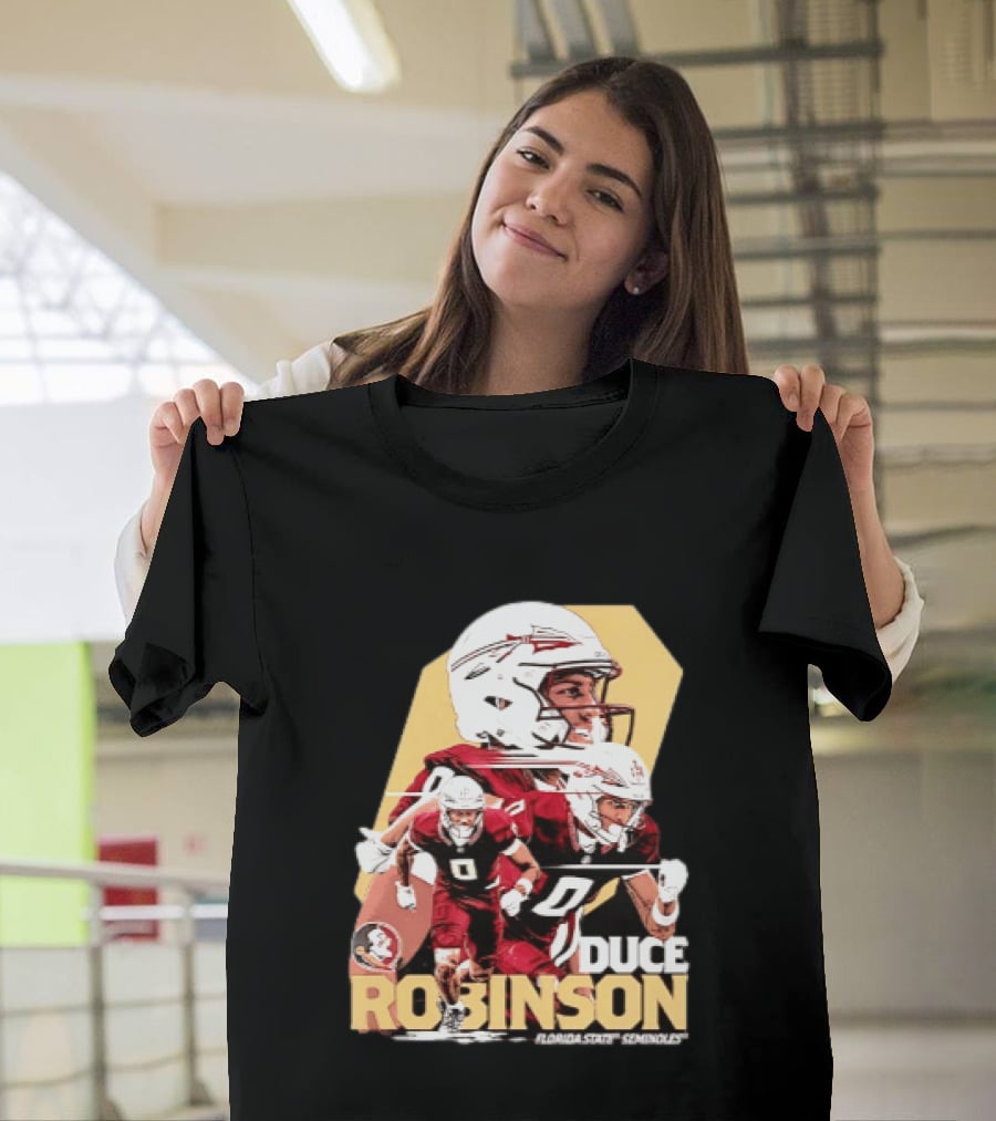 Duce Robinson Florida State Seminoles Football NCAA Player Action Montage T-Shirt