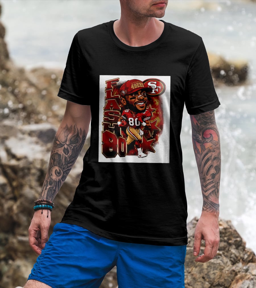 Flash Jerry Rice 80 San Francisco 49ers Caricature SF T-Shirt