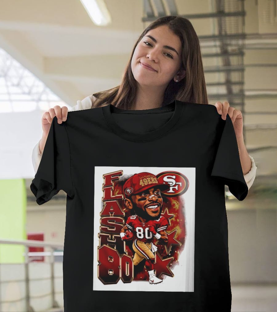 Flash Jerry Rice 80 San Francisco 49ers Caricature SF T-Shirt