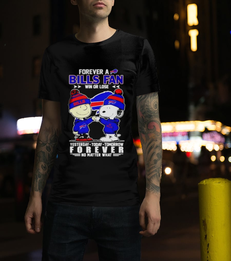Forever A Bills Fan Win Or Lose Charlie Brown And Snoopy T-Shirt