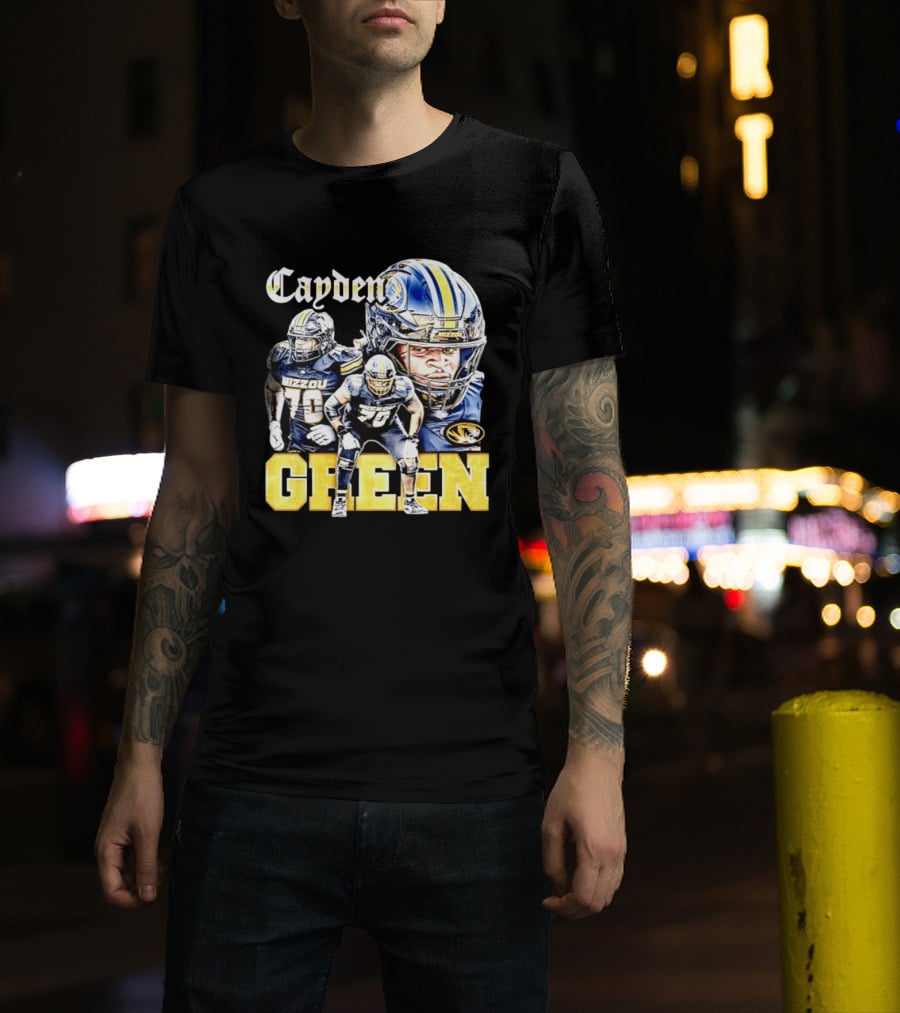 Cayden Green Mizzou 70 Missouri Tigers NCAA Football T-Shirt