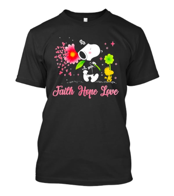 Chicago White Sox Snoopy Faith Hope Love Breast Cancer Awareness 2026 T-Shirt