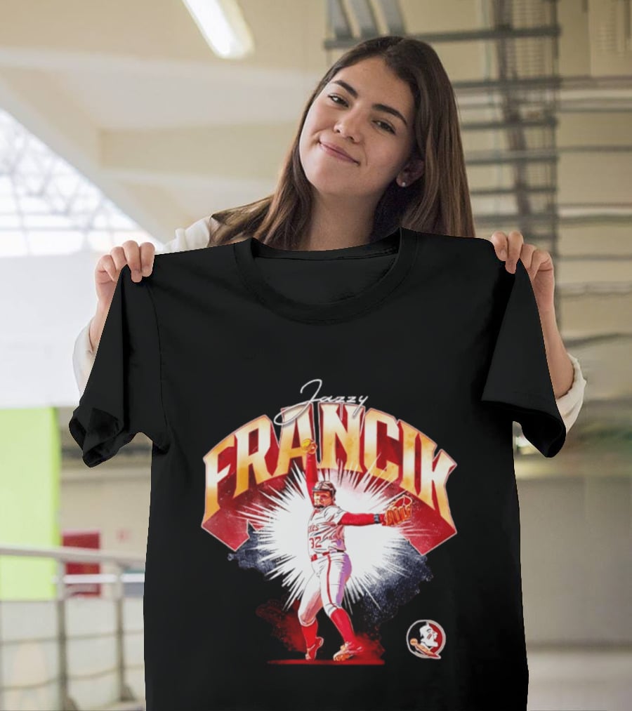 Jazzy Francik Florida State Seminoles Softball NCAA Player 32 Pitching Action Burst T-Shirt