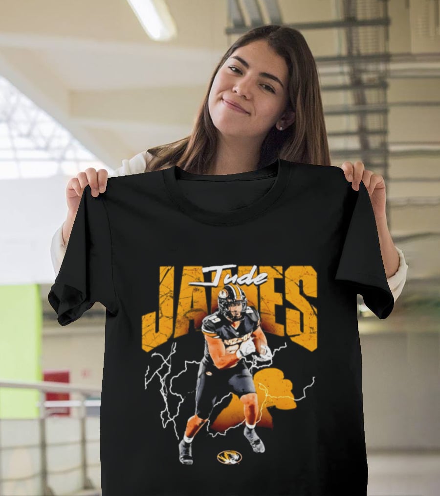 Jude James Missouri Tigers Football NCAA Lightning Strikes T-Shirt