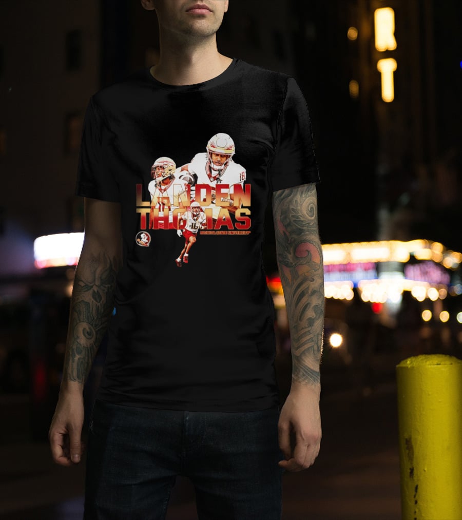 Landen Thomas Florida State University Football Player Collage T-Shirt