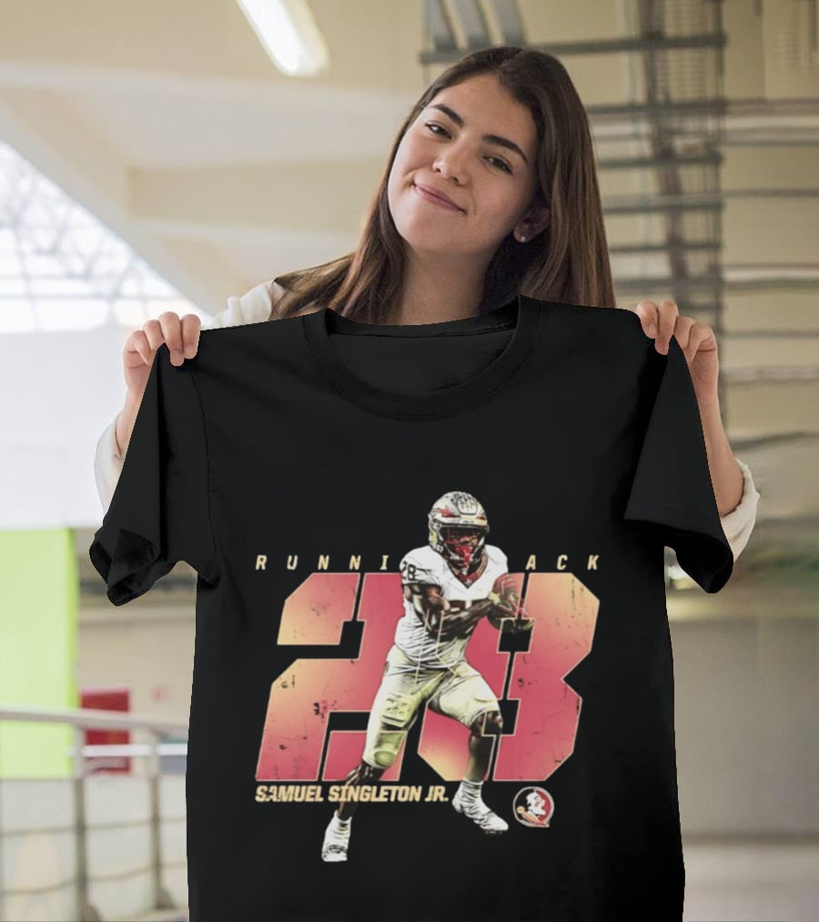 Samuel Singleton Jr Florida State Seminoles Running Back Number 28 NCAA T-Shirt