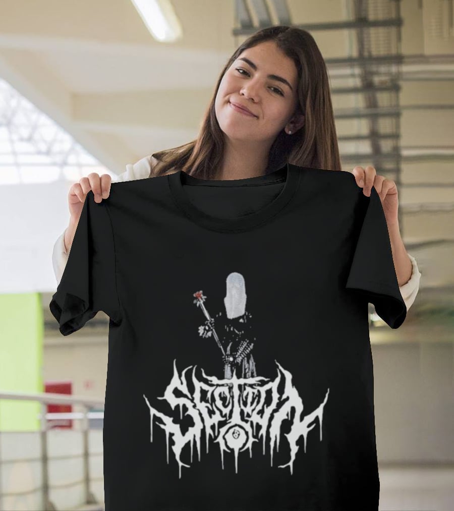 Section 8 Store Knight's Flail Dripping Text And Armor T-Shirt