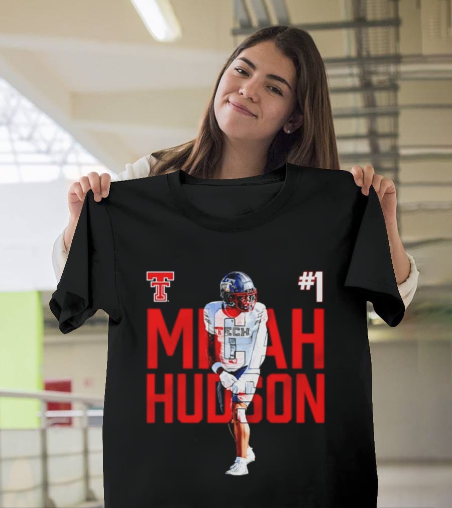 Micah Hudson Texas Tech Red Raiders Football NCAA Player Number 1 T-Shirt