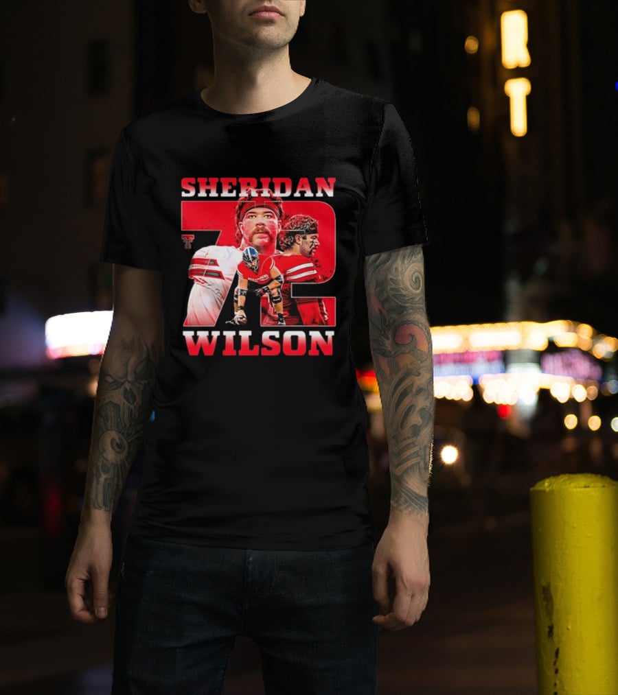 Sheridan Wilson 72 Texas Tech Red Raiders Football NCAA T-Shirt