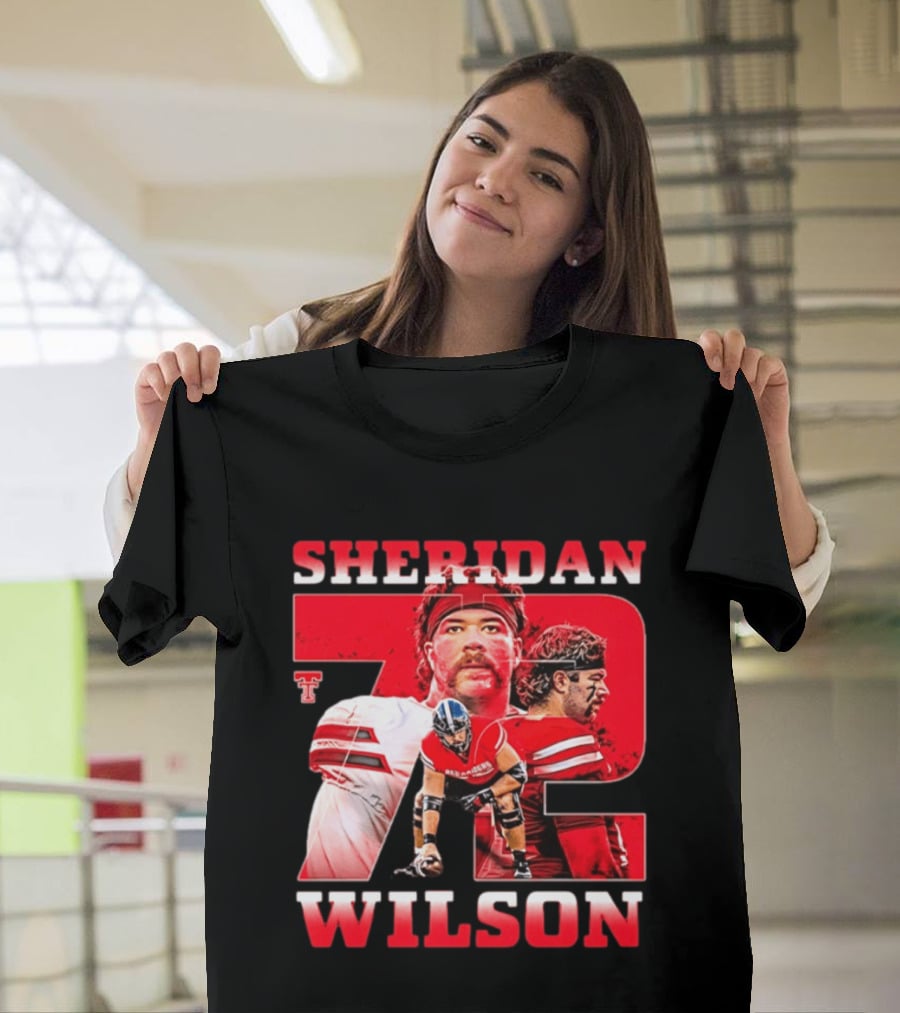 Sheridan Wilson 72 Texas Tech Red Raiders Football NCAA T-Shirt