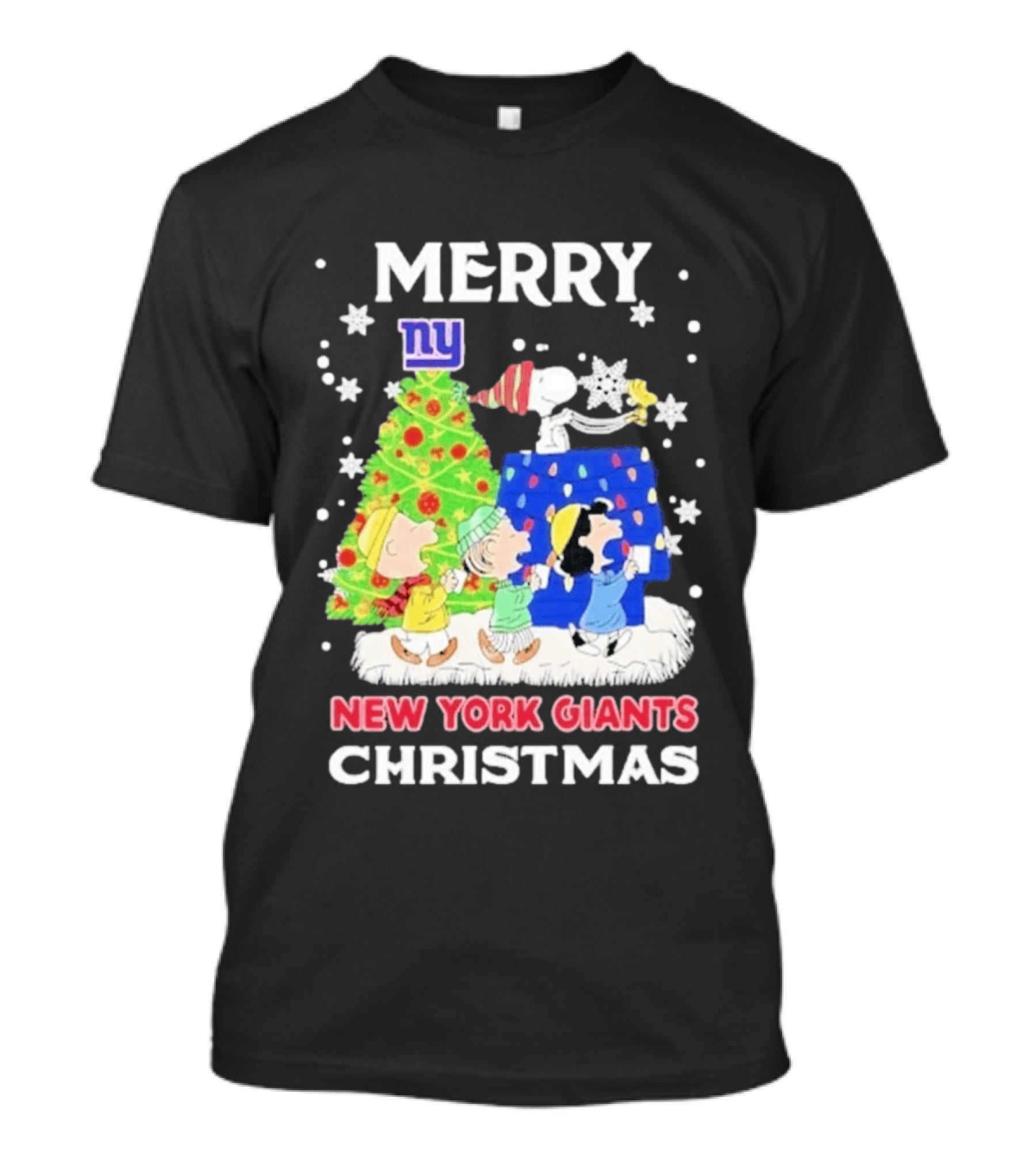 New York Giants Peanuts Merry Christmas 2026 Snoopy Woodstock Charlie Brown T-Shirt