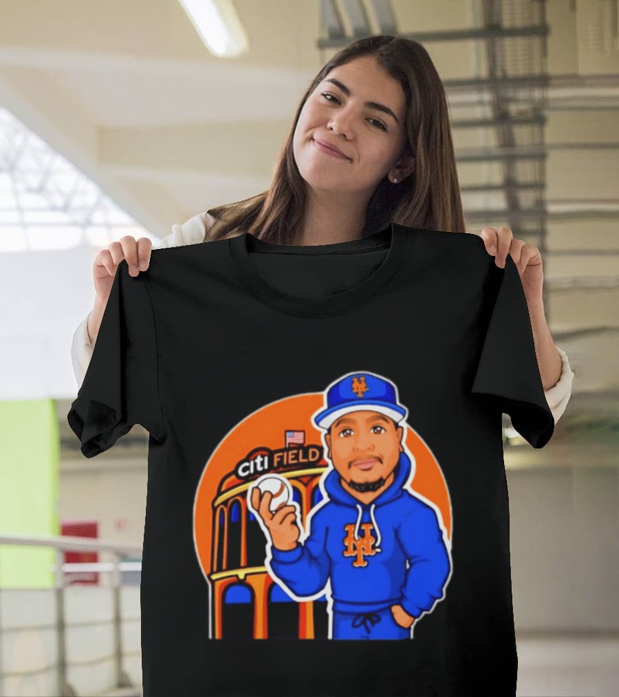 New York Mets Citi Field Baseball Player Caricature T-Shirt