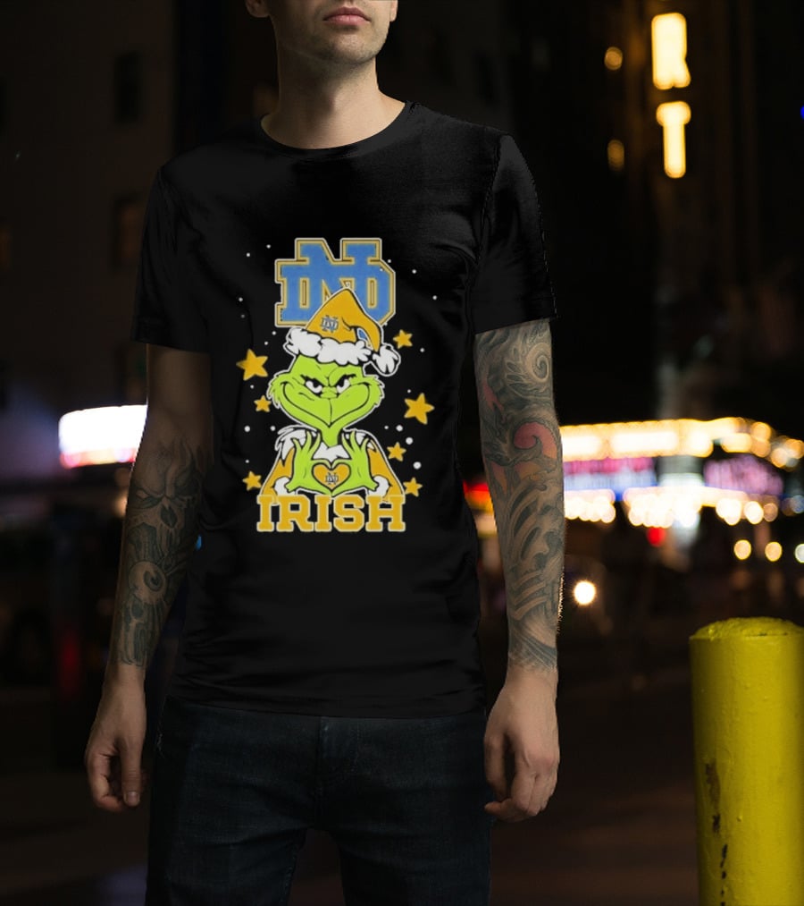 Notre Dame Fighting Irish Grinch Love Hands Christmas 2026 Football T-Shirt