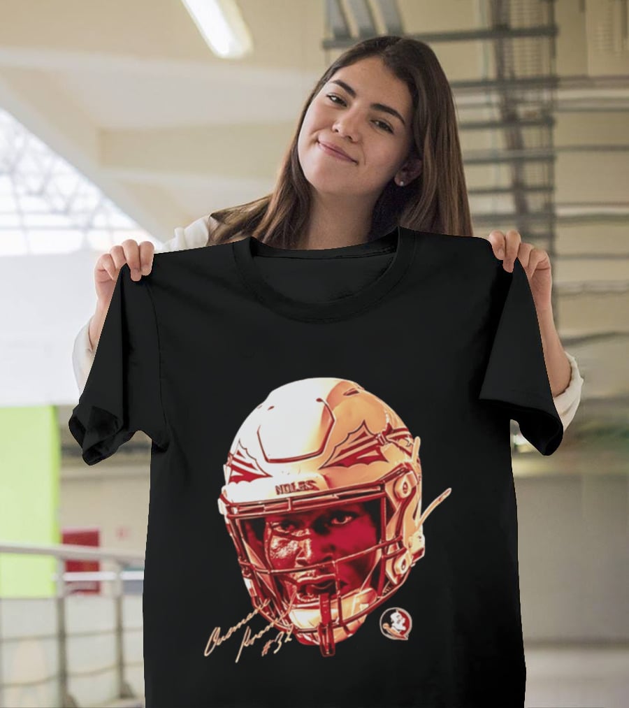 Ousmane Kromah #32 Florida State Seminoles NCAA Football Helmet Noles Game Face T-Shirt