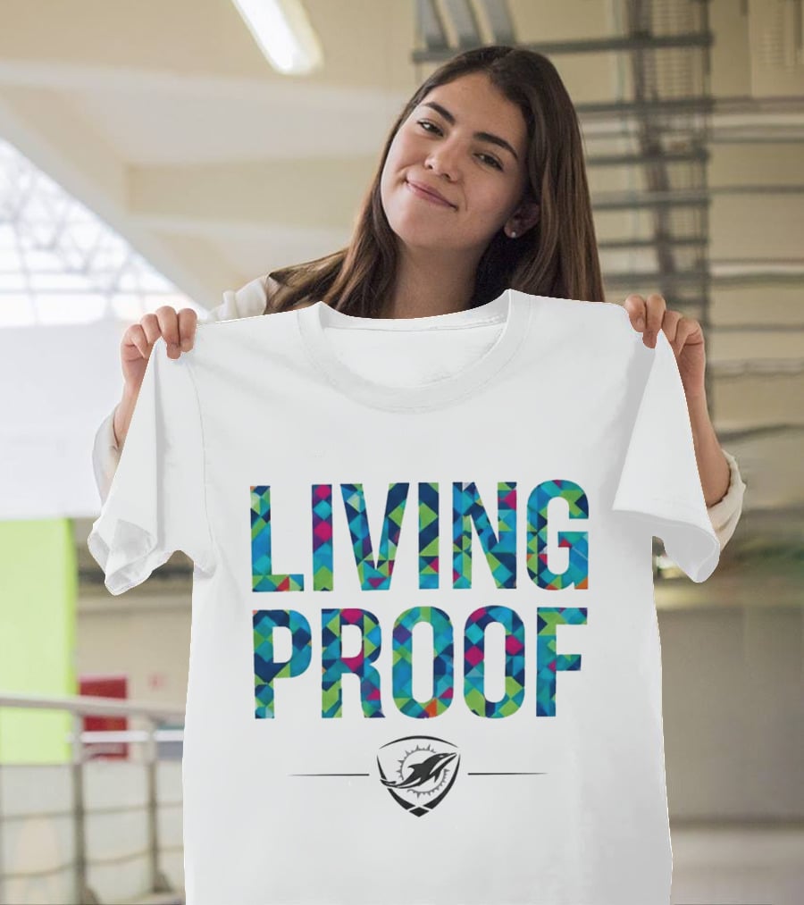 Dolphins Living Proof Crucial Catch Multicolor T-Shirt