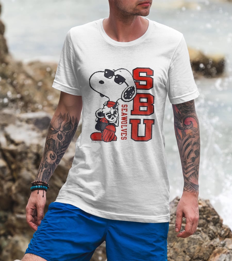 SBU Seawolves Snoopy Peanuts T-Shirt