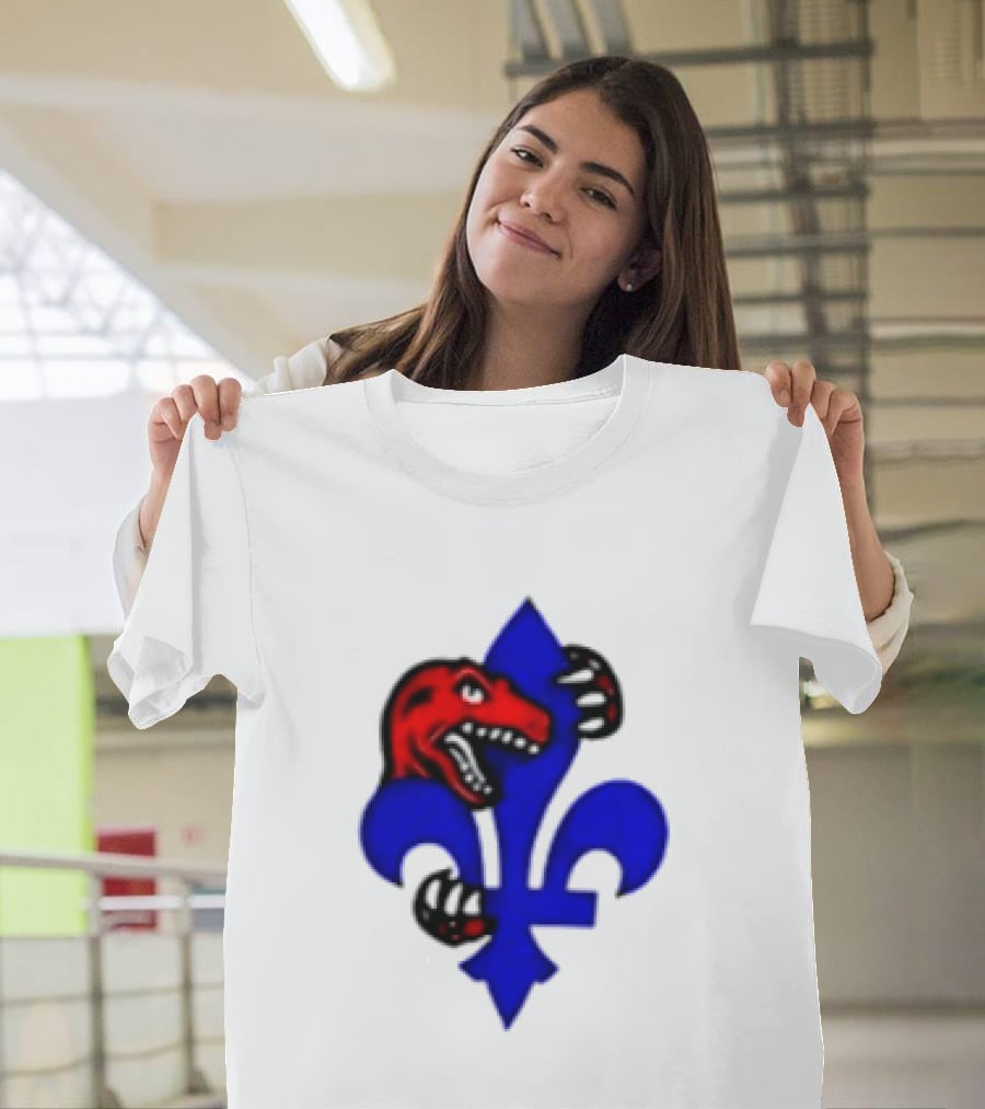 Toronto Raptors Vs Miami Heat Ville De Quebec 2026 Two Sided Fleur De Lis Raptors Claw T-Shirt